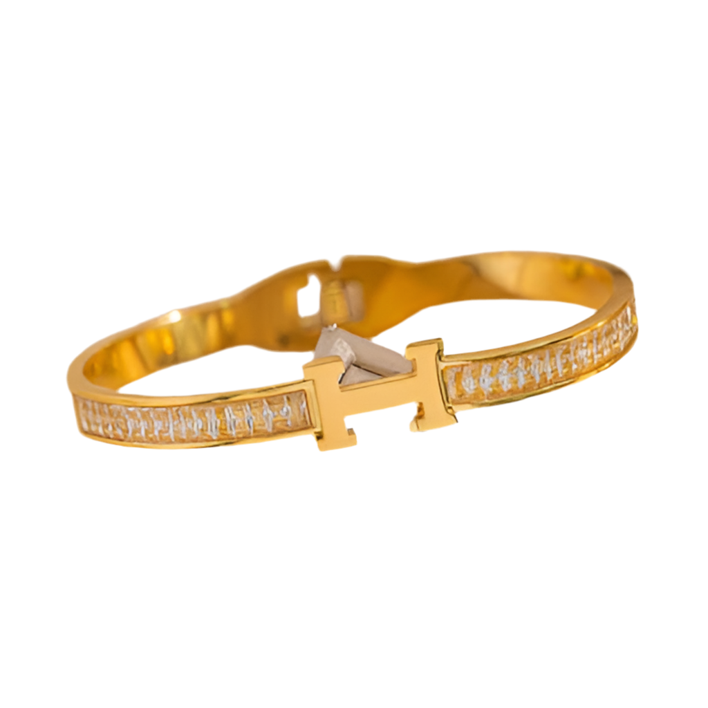 H Letter Diamond Titanium Steel Bracelet